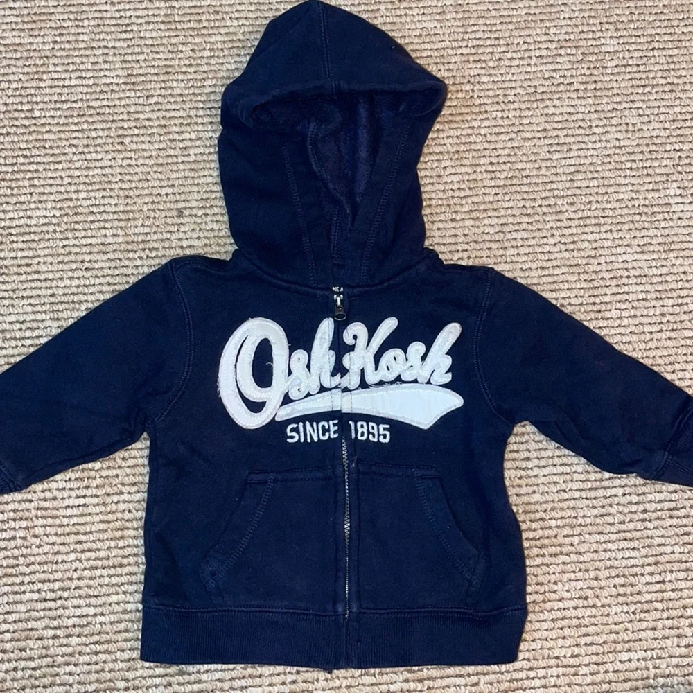 Oshkosh Bgosh 9 month navy blue full zip hoodie
